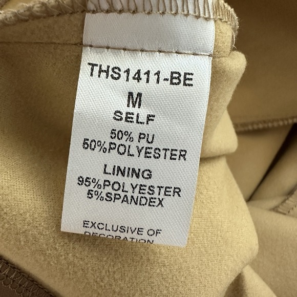 THML Women Skort M Brown Faux Leather Skirt Shorts Boho Western Cowgirl Festival - Picture 11 of 12